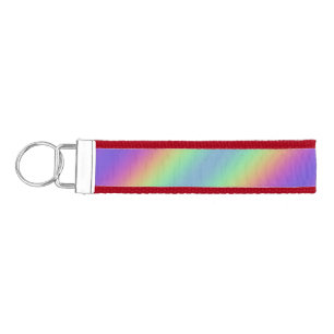 Neon Glow Rainbow Large Stripe Wrist Keychain