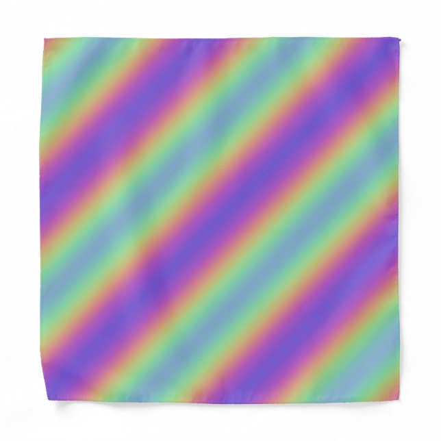 Neon Glow Rainbow Stripe Bandana (Front)
