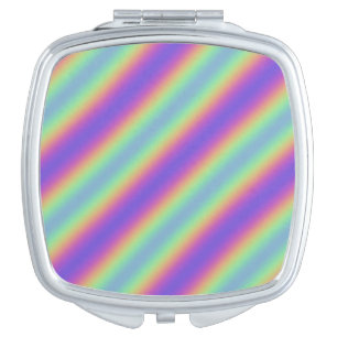Neon Glow Rainbow Stripe Compact Mirror