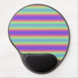 Neon Glow Rainbow Stripe Gel Mousepad