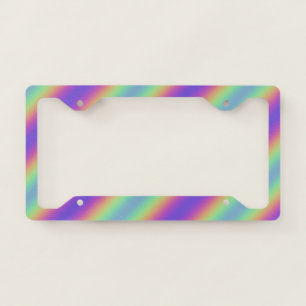 Neon Glow Rainbow Stripe License Plate Frame