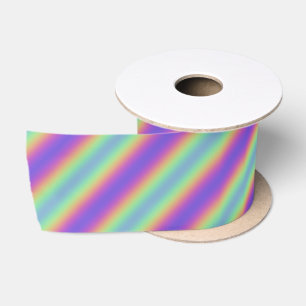 Neon Glow Rainbow Stripe Ribbon