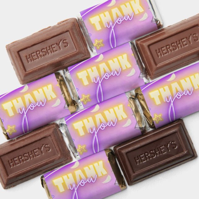 Neon Glow Sleepover Slumber Party Thank You Hershey's Miniatures (Assorted)