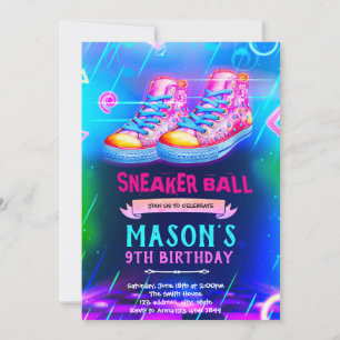 Neon Glow sneaker party invite