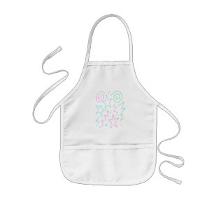 Neon Glow Stars & Swirls Pattern Kids' Apron