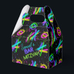 Neon Glow Stick Bar Mitzvah ID991 Favor Boxes<br><div class="desc">A border of scattered glow sticks in an array of bright neon colors adds a fun element to this Bar Mitzvah favor box design. Add a personal name using the provided template. Search ID991 to see coordinating invitation and other party supplies with this colorful design.</div>