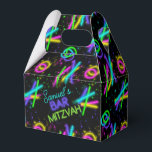 Neon Glow Stick Bar Mitzvah ID991 Favor Boxes<br><div class="desc">A border of scattered glow sticks in an array of bright neon colors adds a fun element to this Bar Mitzvah favor box design. Add a personal name using the provided template. Search ID991 to see coordinating invitation and other party supplies with this colorful design.</div>