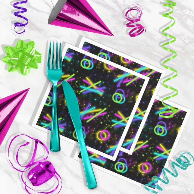Neon Glow Stick Seamless Pattern ID923 Napkins (Creator Uploaded)