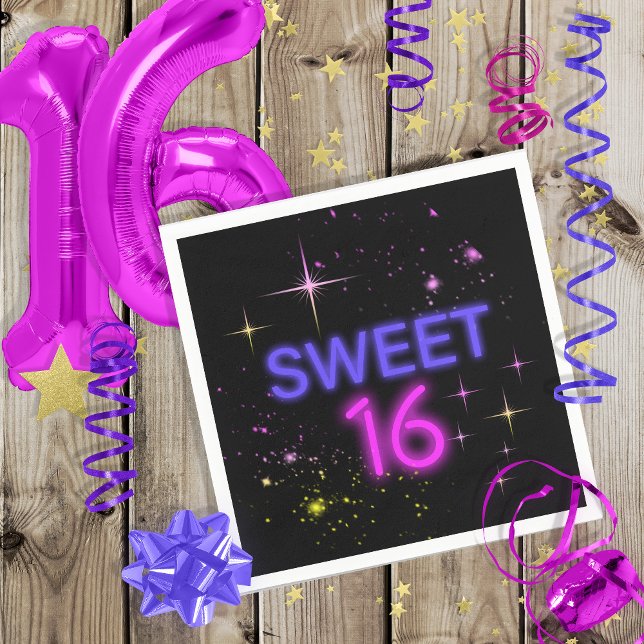 Neon Glow Sweet 16 ID760 Napkins (Creator Uploaded)