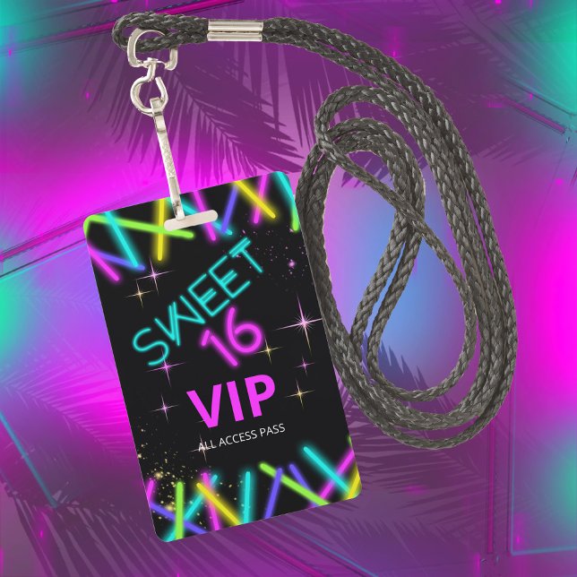 Neon Glow Sweet Sixteen ID760 Badge (Creator Uploaded)