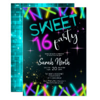 Neon Glow Sweet Sixtenn ID760 Invitation