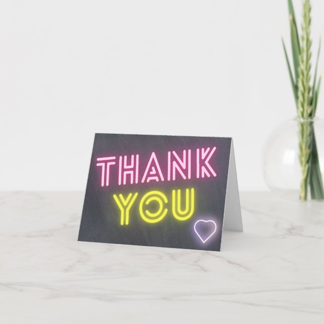 Neon Glow Thank You Card (Front)