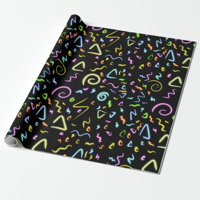 Neon glow wrapping paper (Unrolled)