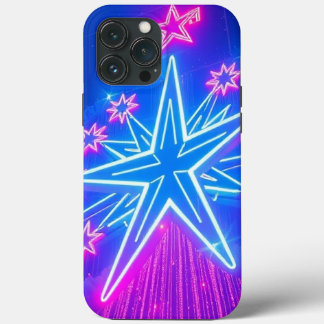 Neon Glowing Big and Small Stars – Mobile iPhone 13 Pro Max Case