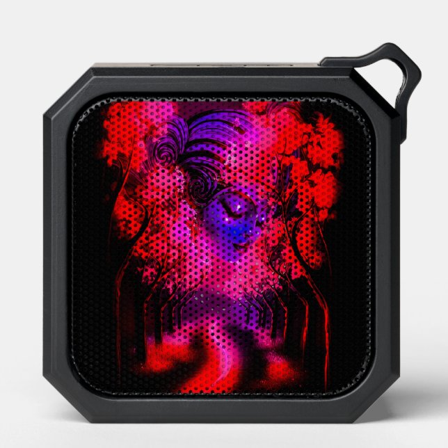 Neon Goddess in Enchanted Forest Bluetooth Speaker (Front)