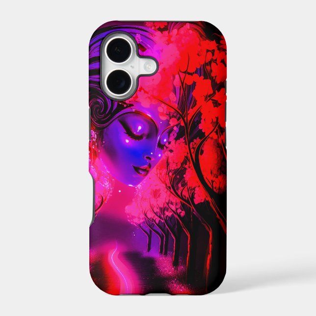 Neon Goddess in Enchanted Forest Case-Mate iPhone Case (Back)