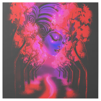 Neon Goddess in Enchanted Forest Gallery Wrap