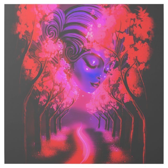 Neon Goddess in Enchanted Forest Gallery Wrap (Front)