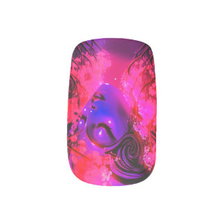 Neon Goddess in Enchanted Forest Minx Nail Art