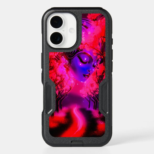 Neon Goddess in Enchanted Forest Otterbox iPhone Case (Back)