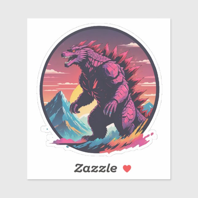 Neon Godzila Of The North2 Sticker (Sheet)