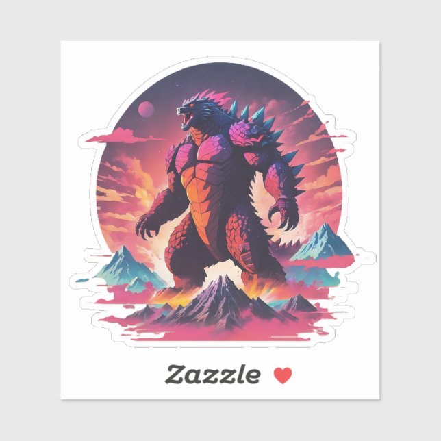 Neon Godzila Of The North Sticker (Sheet)