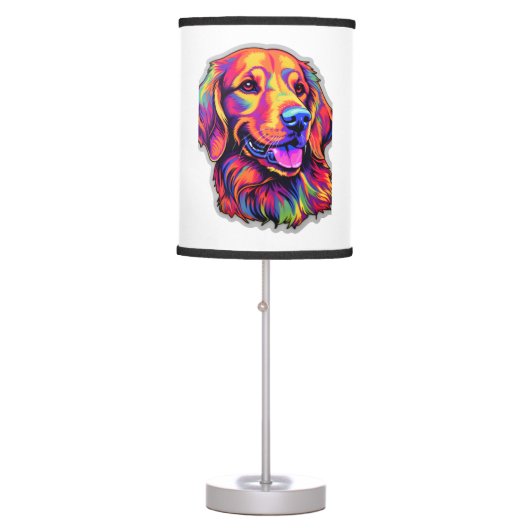 Neon Golden Retriever   Table Lamp (Front)