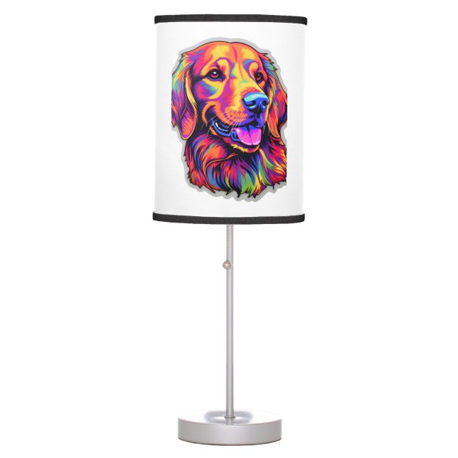 Neon Golden Retriever   Table Lamp (Front)