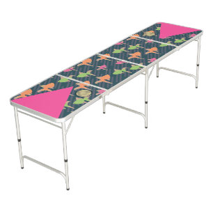 Neon Goldfish Colorful Fun Long Beer Pong Table