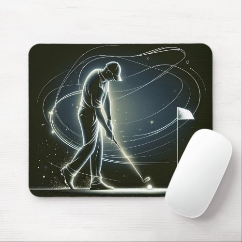 Neon Golfer  Putting the Golf Ball  Mouse Pad