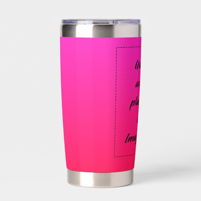 Neon Gradient Red to Pink Insulated Tumbler (Front)