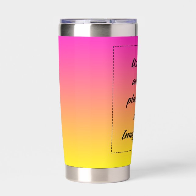 Neon Gradient Yellow to Pink Insulated Tumbler (Front)