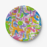 Neon Graffiti - Abstract Art Hand Painted Paper Plates