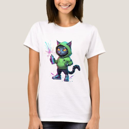 Neon Graffiti Cat – Futuristic Cyberpunk Street Ar