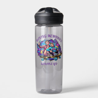Neon Graffiti Cool Mom & Son Skateboard Water Bott Bottle