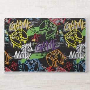 Neon Graffiti Gaming Pattern HP Laptop Skin