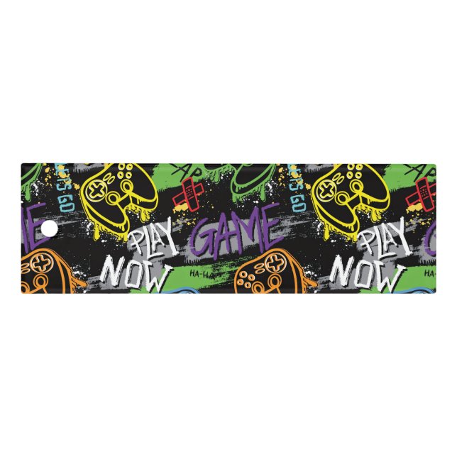 Neon Graffiti Gaming Pattern Ruler (Front)
