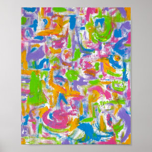 Neon Graffiti-Hand Painted Abstract Art Poster
