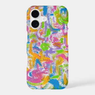 Neon Graffiti-Hand Painted Abstract Brushstrokes iPhone 17 Case