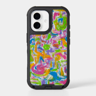 Neon Graffiti-Hand Painted Abstract Brushstrokes iPhone 17 Case