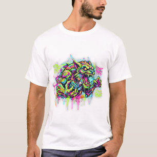 Neon Graffiti Monster White T-Shirt – Street Art B