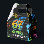 Neon Graffiti Six Seven Kids 7th Birthday Party Favor Boxes<br><div class="desc">Neon Graffiti Six Seven Kids 7th Birthday Party Favor Boxes</div>