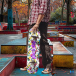 Neon Graffiti with Purple 'Live to Ride' Motto Skateboard<br><div class="desc">This skateboard deck bursts with vibrant colors, featuring neon splashes of pink, yellow, blue, and green against a white backdrop. At the center, the bold purple "Live to Ride" motto stands out, perfectly capturing the free-spirited and energetic vibe of skate culture. The graffiti-inspired design, with dynamic strokes and abstract patterns,...</div>