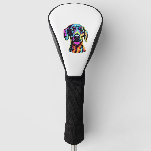 Neon Great Dane   Golf Head Cover (Front)