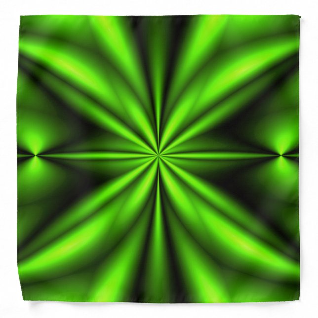 Neon Green Abstract Fractal Bandana (Front)