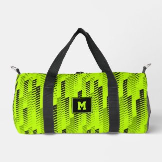 Neon Green Abstract Geometric stripes Gym Sports 