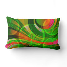 Neon Green Abstract Pillow