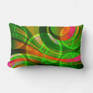 Neon Green Abstract Pillow