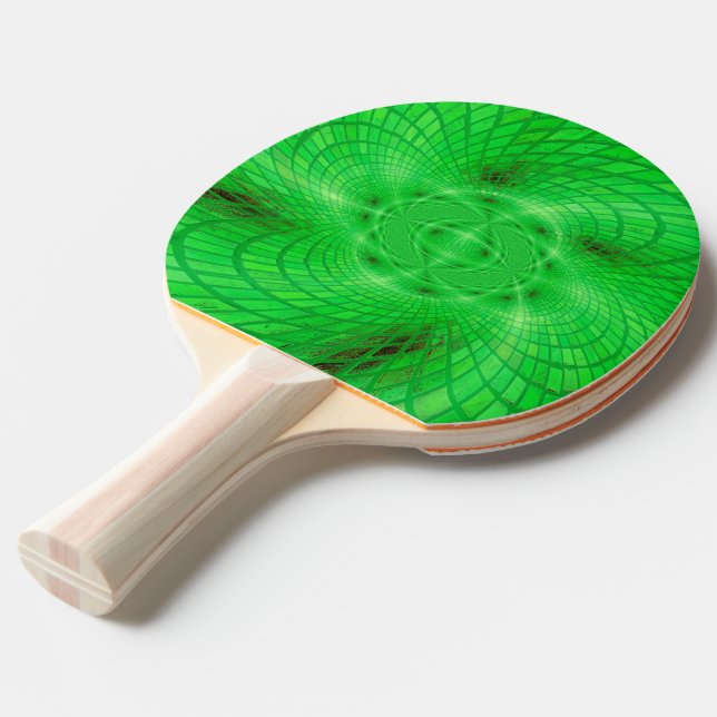 neon green abstraction Ping-Pong paddle (Front Angle)