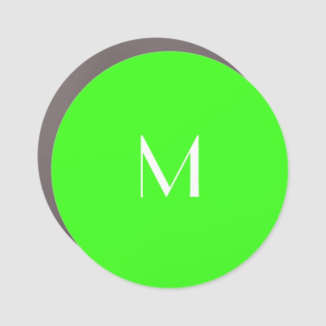  neon green  - add monogram car magnet (Front)